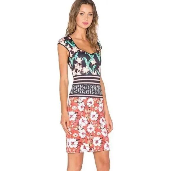 Clover Canyon Sunrise Neoprene Scuba Midi Dress in Multi - Picture 4 of 10